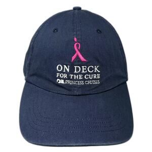 Princess Cruises Baseball Cap Blue Pink On Deck For The Cure Hat OS Slideback